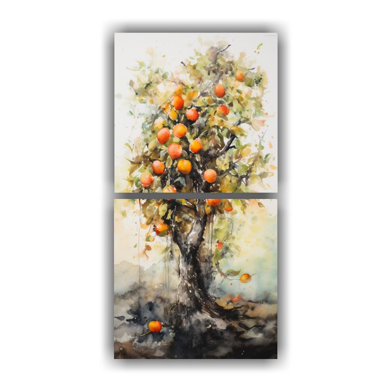 GENERICO - Cuadro De Colores Clásicos Con Dos Composiciones 70x140 Cm
