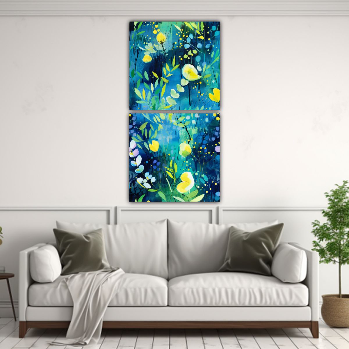 GENERICO - Set 2 Cuadros De Pared Tela Canvas Urbano Patrón 70x140 Cm