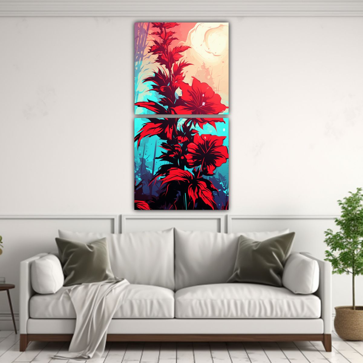 GENERICO - Dos Composiciones Modernas Con Inspiración En 80x160 Cm