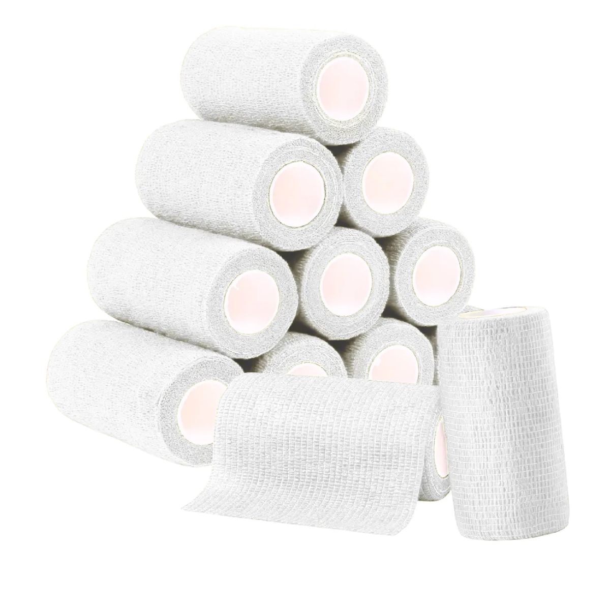 GENERICO - Pack X12 Venda Coban Cinta Para Vendaje Deportes 75mm X450cm  Blanco