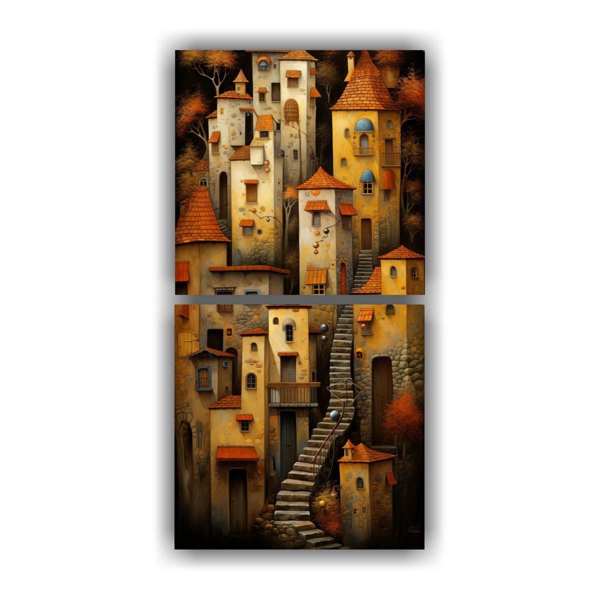GENERICO - Cuadros Texturados Modernos Estilo Galería De 80x160 Cm