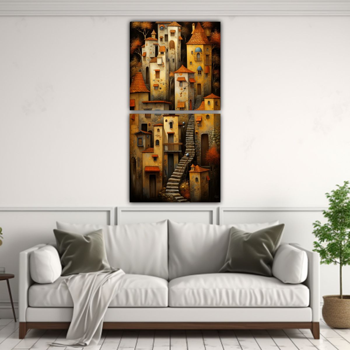 GENERICO - Cuadros Texturados Modernos Estilo Galería De 80x160 Cm