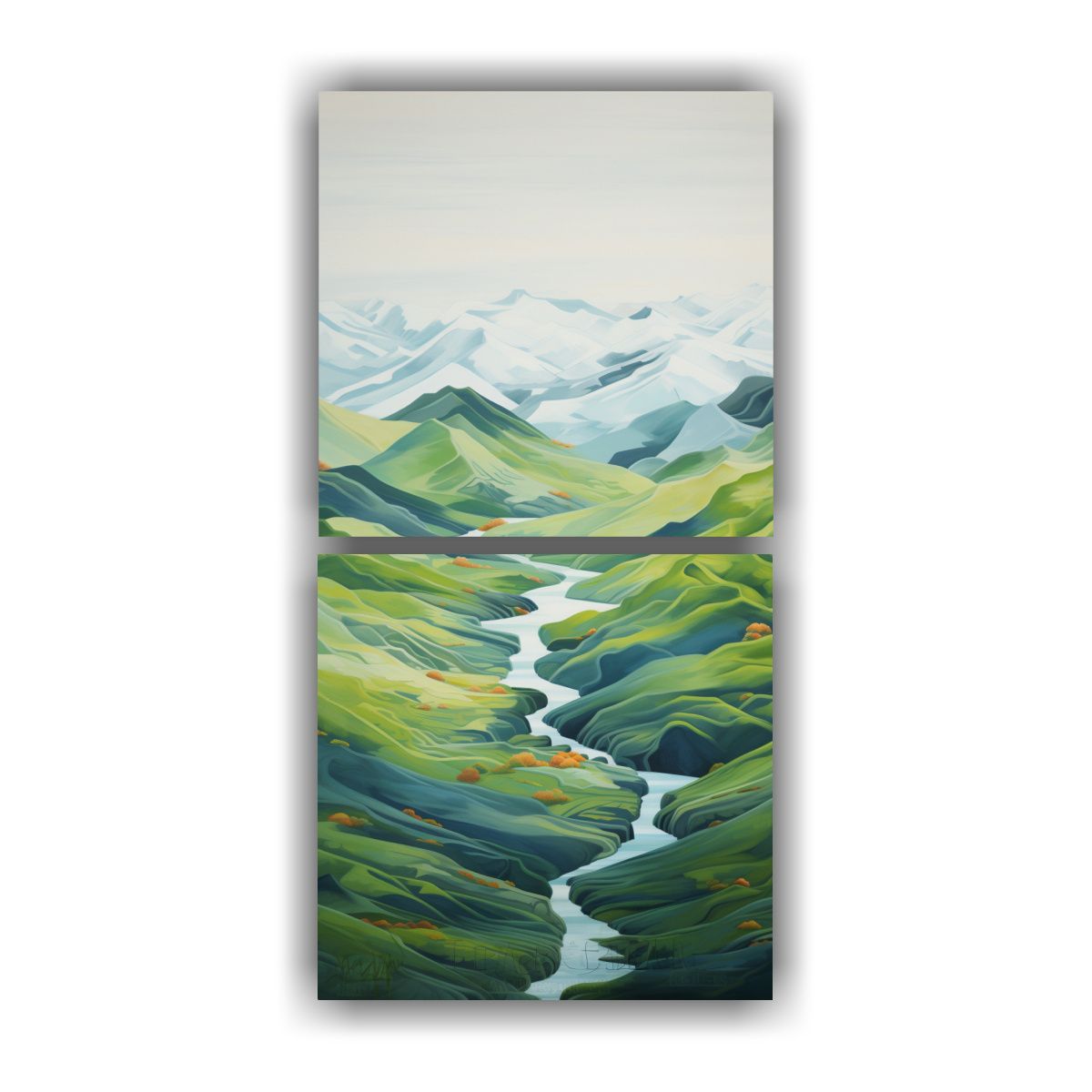 GENERICO - Pinturas De Decoración Abstracta De Paisajes De 70x140 Cm