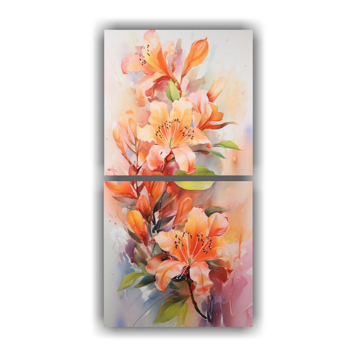 GENERICO - Dos Composiciones Hermosas De Escena De Flores De 70x140 Cm