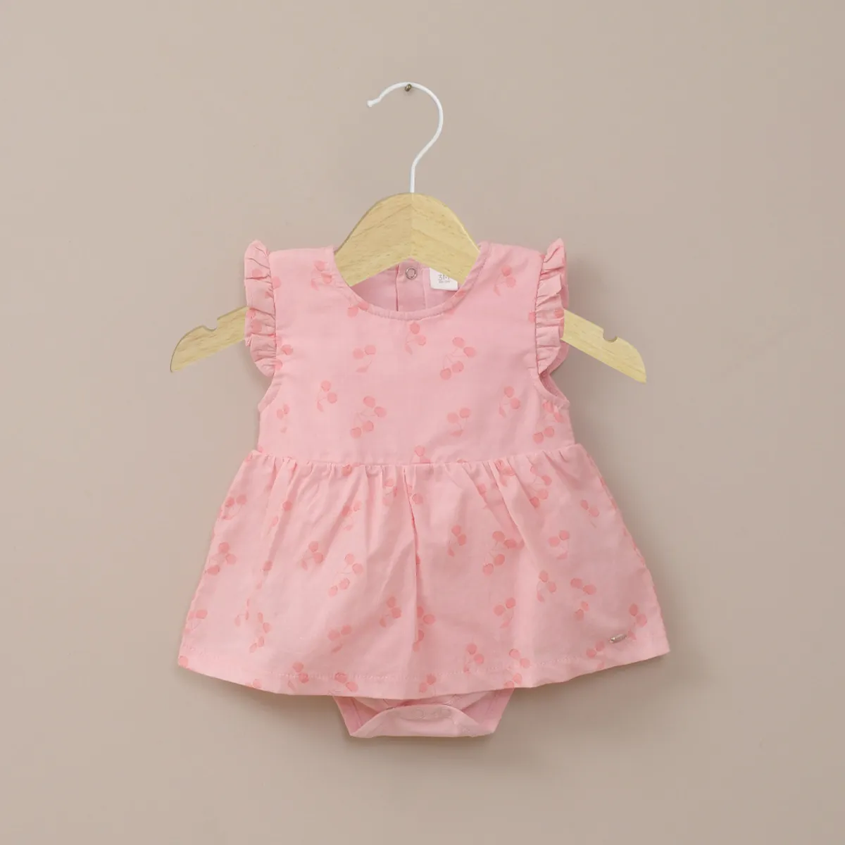 OPALINE - Body vestido rosado estampado de bebé niña