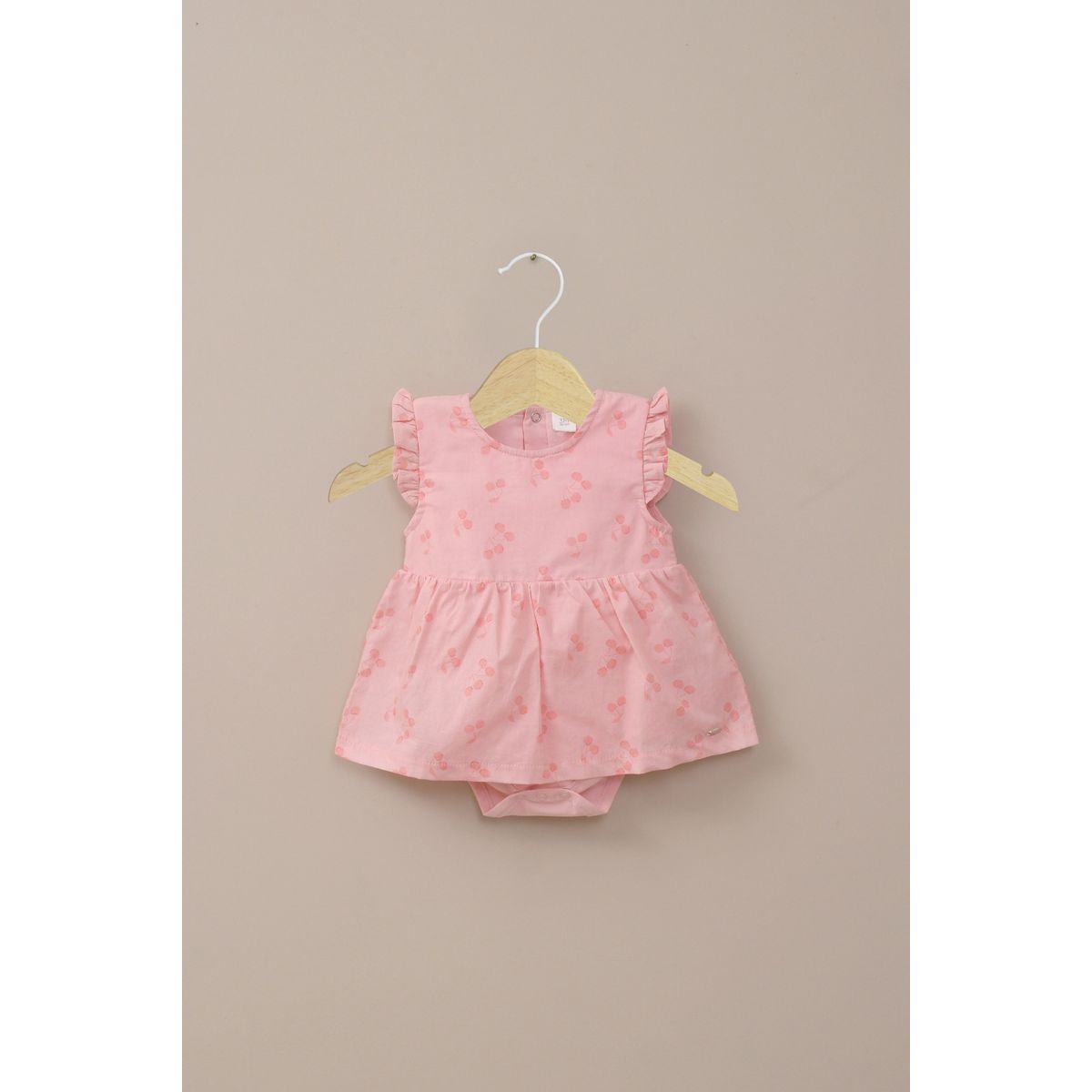 OPALINE - Body vestido rosado estampado de bebé niña