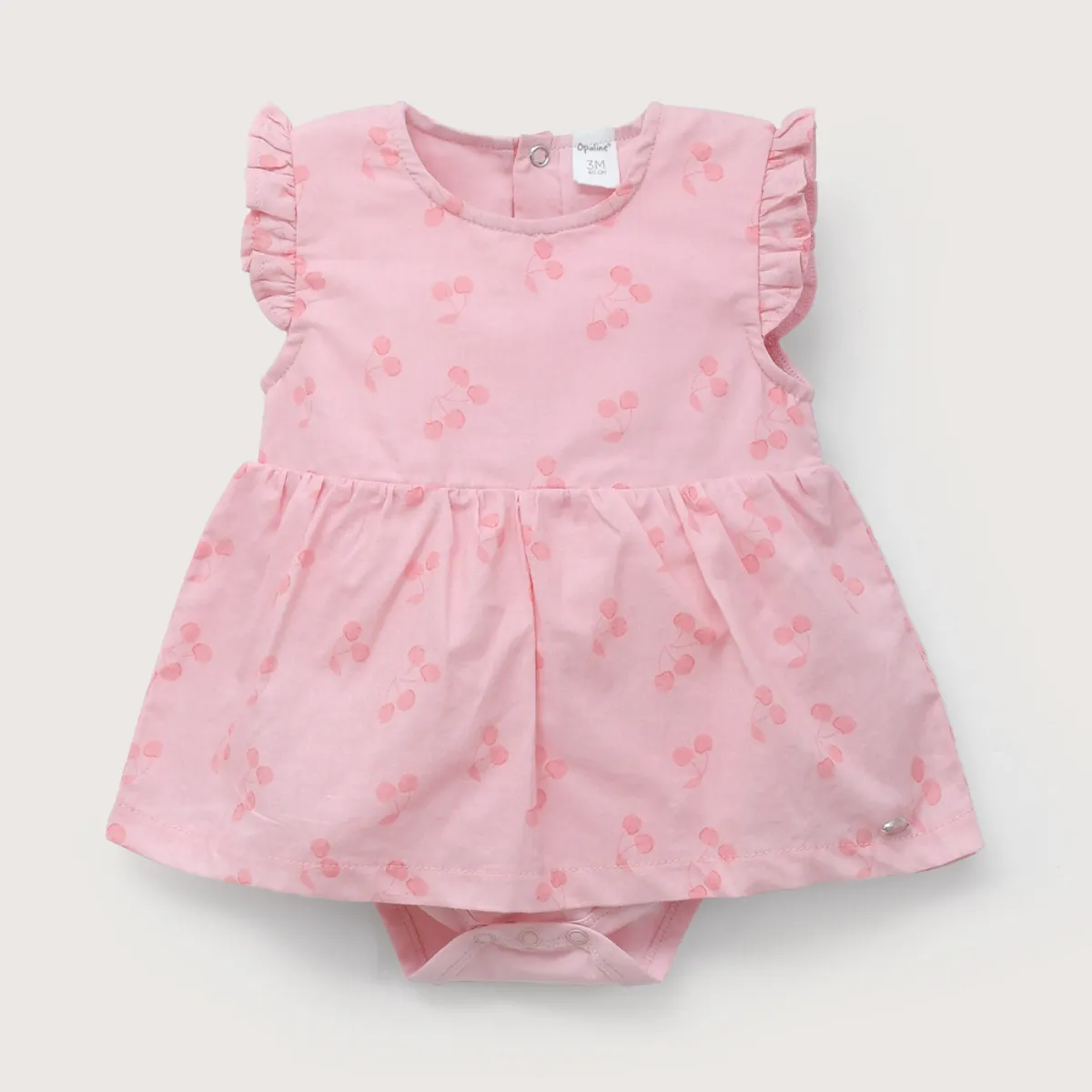 OPALINE - Body vestido rosado estampado de bebé niña