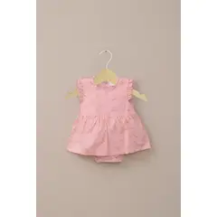 OPALINE - Body vestido rosado estampado de bebé niña