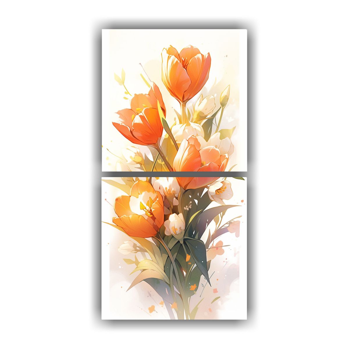 GENERICO - Pintura Decorativa Inspiradora De Tulipanes En 80x160 Cm