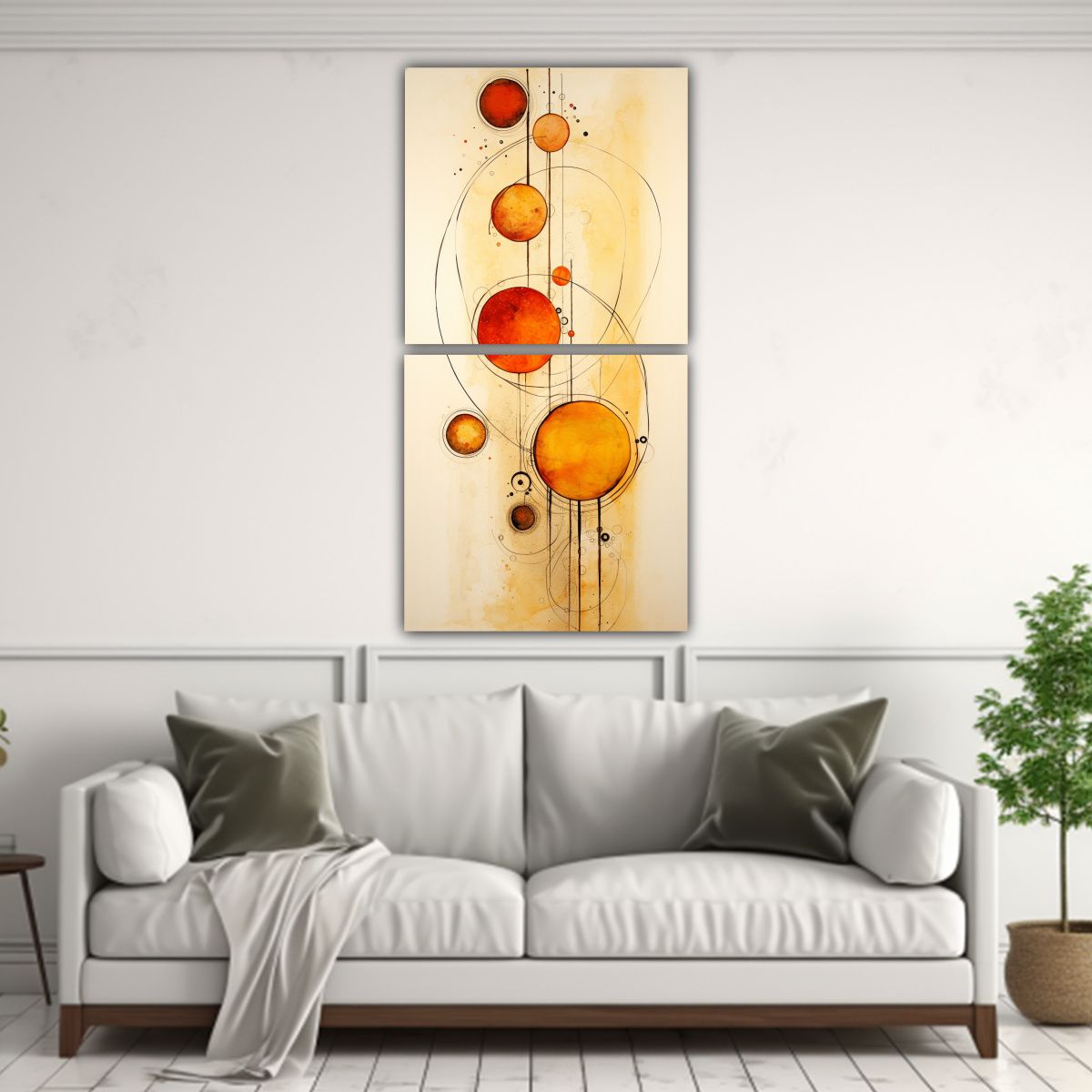 GENERICO - Cuadros Set 2 Lienzos Movimiento Lineales 80x160 Cm