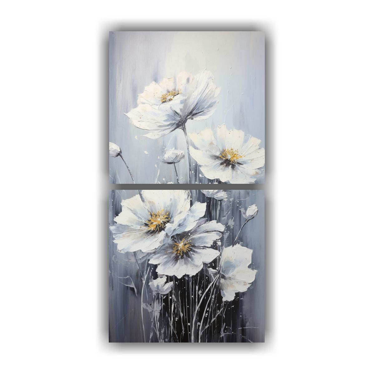 GENERICO - Pintura De Flores En Lienzo Estilo Decorativo 80x160 Cm