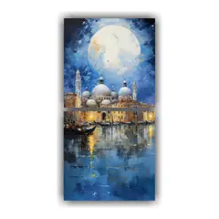 GENERICO - Pinturas Abstractas Silvers Y Azules 80x160 Cm