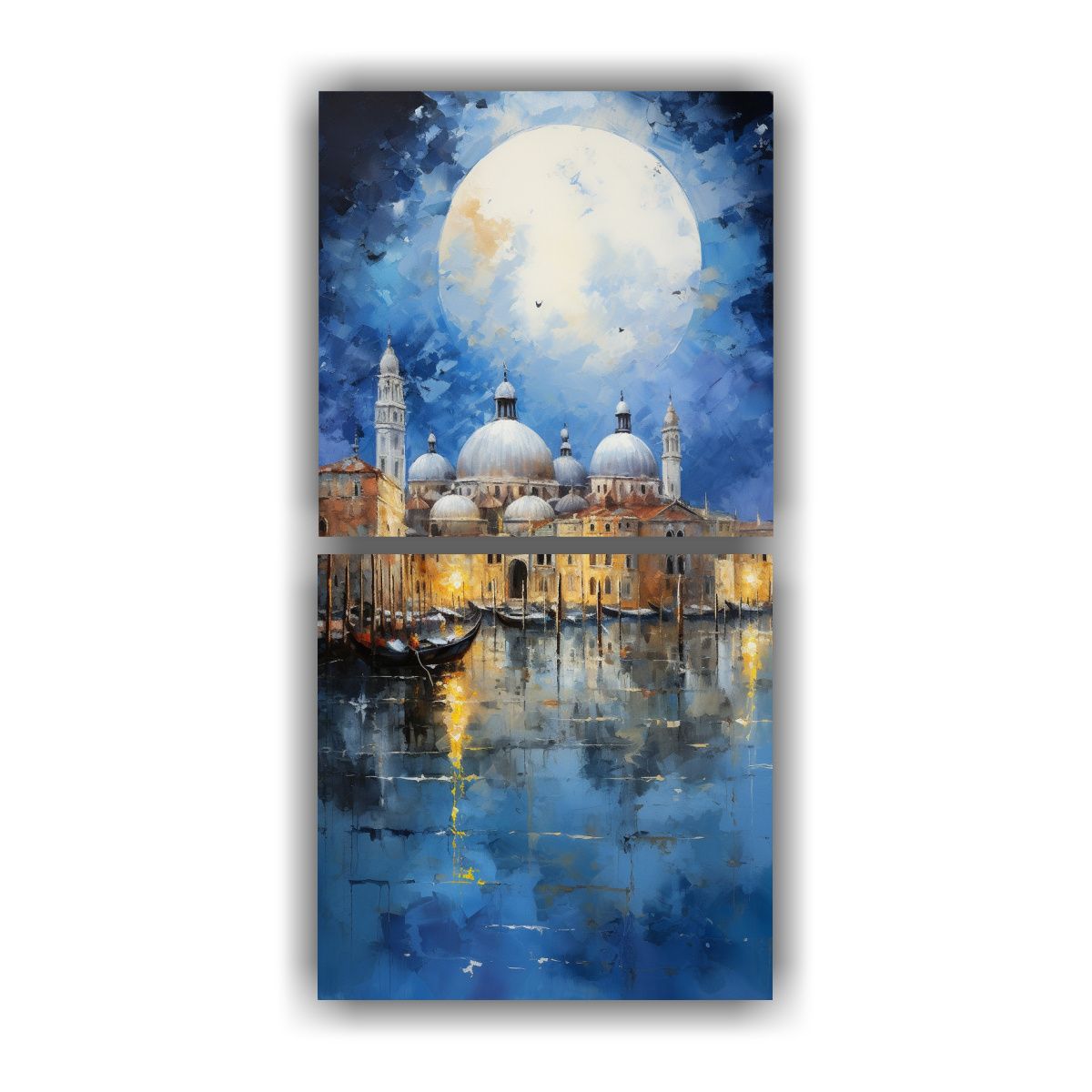 GENERICO - Pinturas Abstractas Silvers Y Azules 70x140 Cm