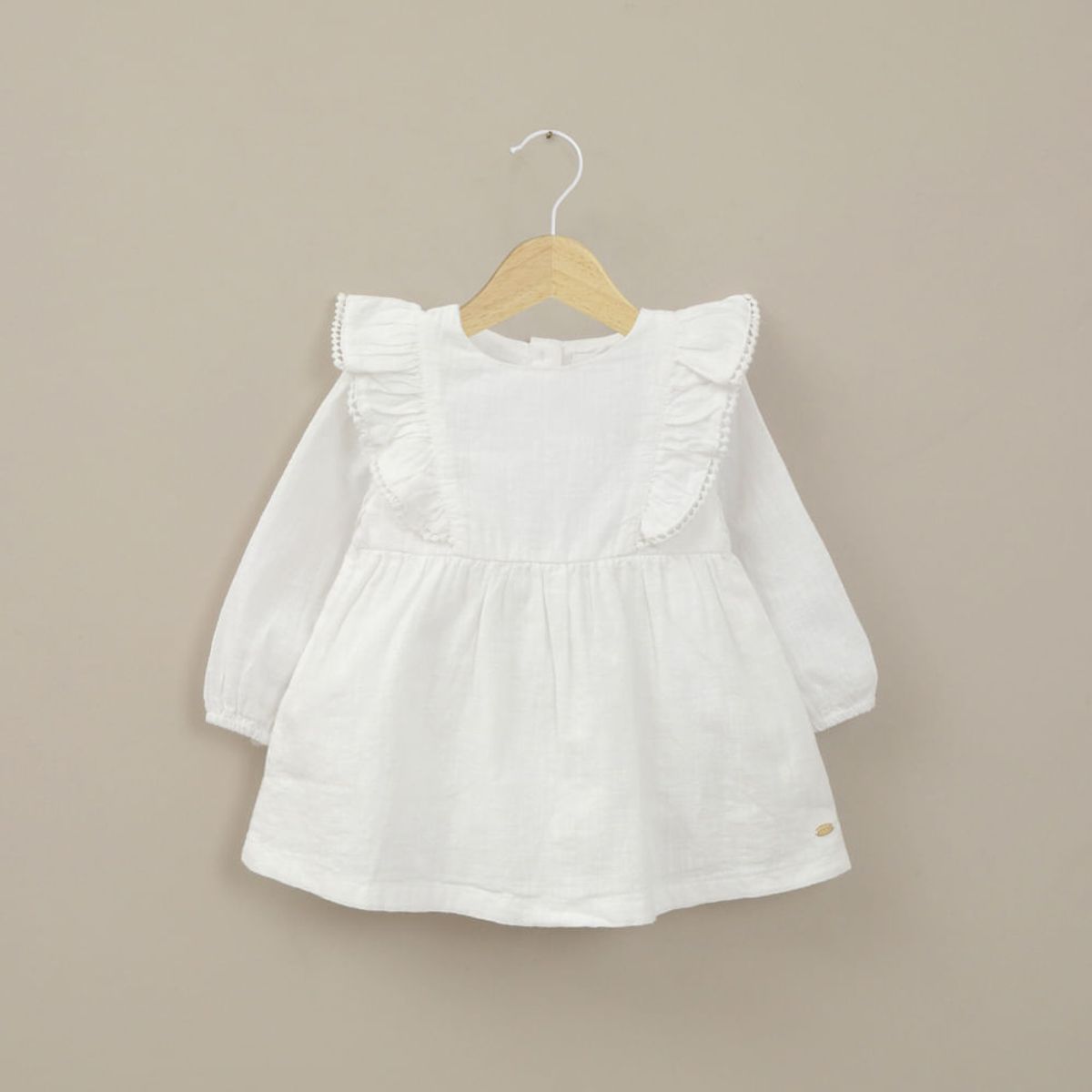 OPALINE - Vestido manga larga blanco de niña