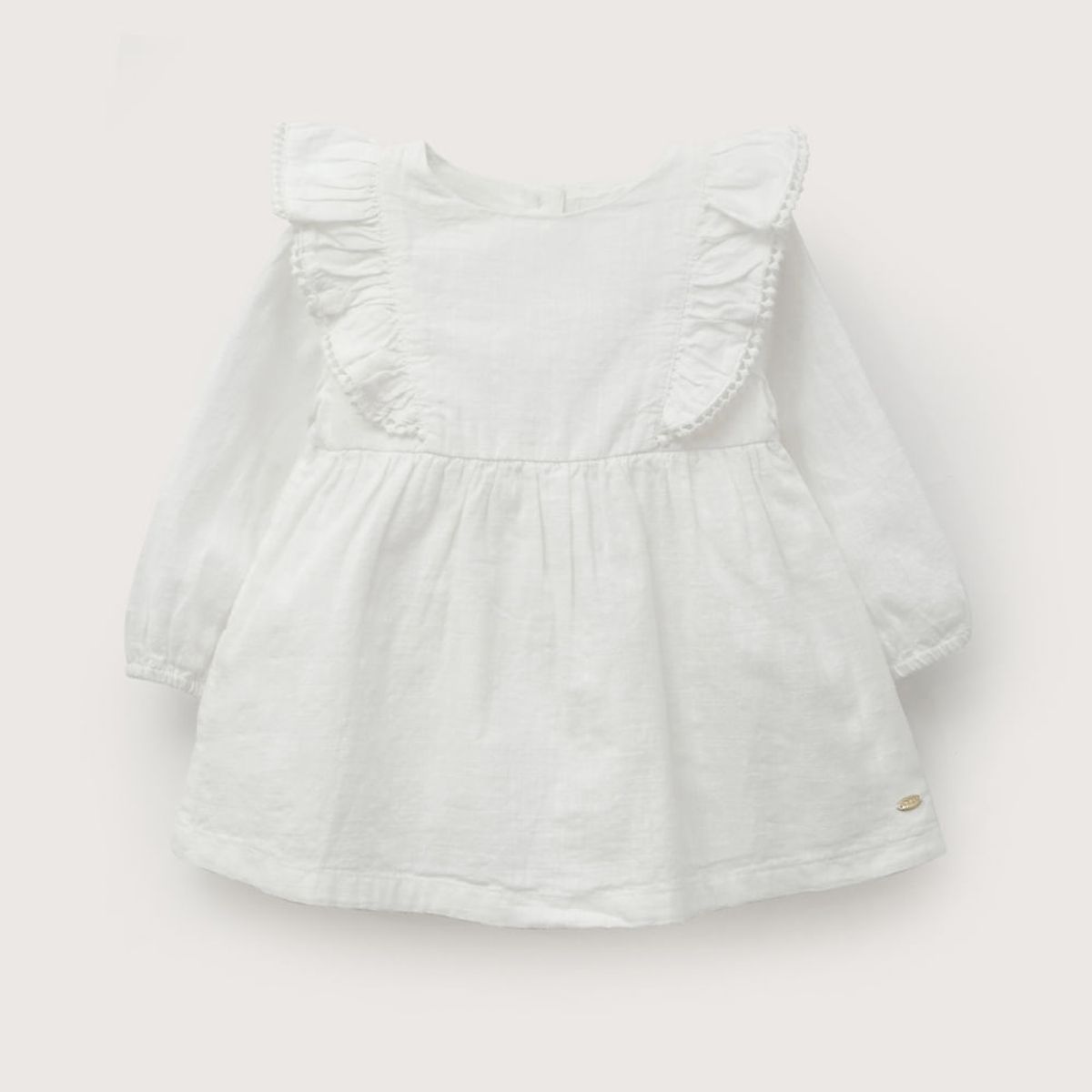 OPALINE - Vestido manga larga blanco de niña