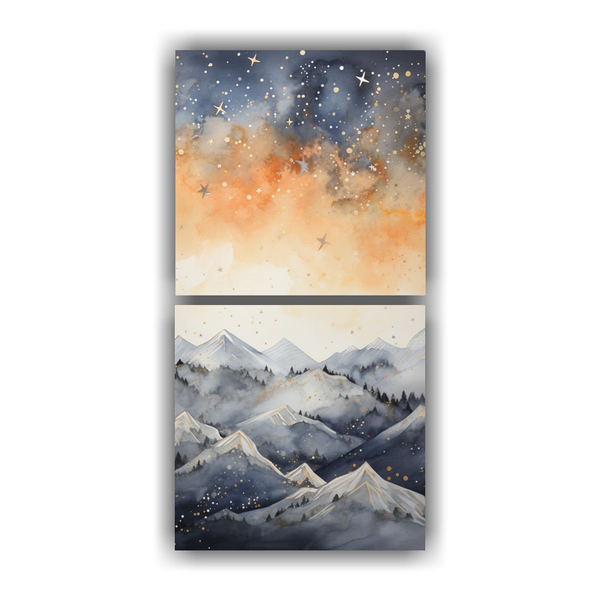 GENERICO - Set De 2 Telas En Bastidor Vintage Con Temática 70x140 Cm