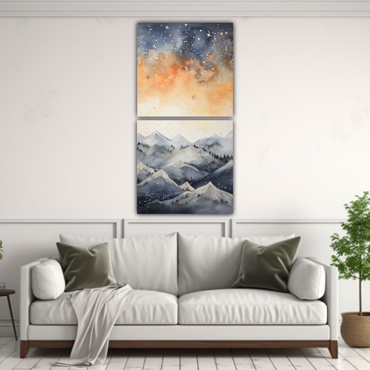 GENERICO - Set De 2 Telas En Bastidor Vintage Con Temática 70x140 Cm