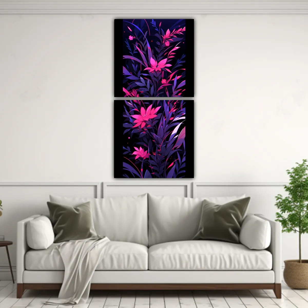 GENERICO - Composiciones Cálidas En Negro Y Rosa Atmosfera 80x160 Cm