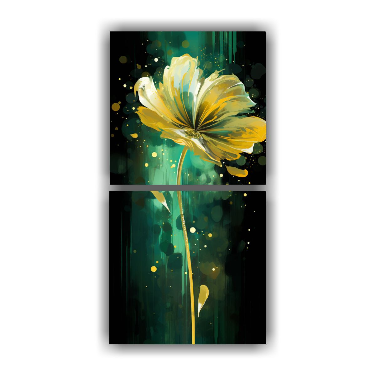 GENERICO - Cuadro De Pared Estilo Pop Art Verde Y Dorado Con 80x160 Cm