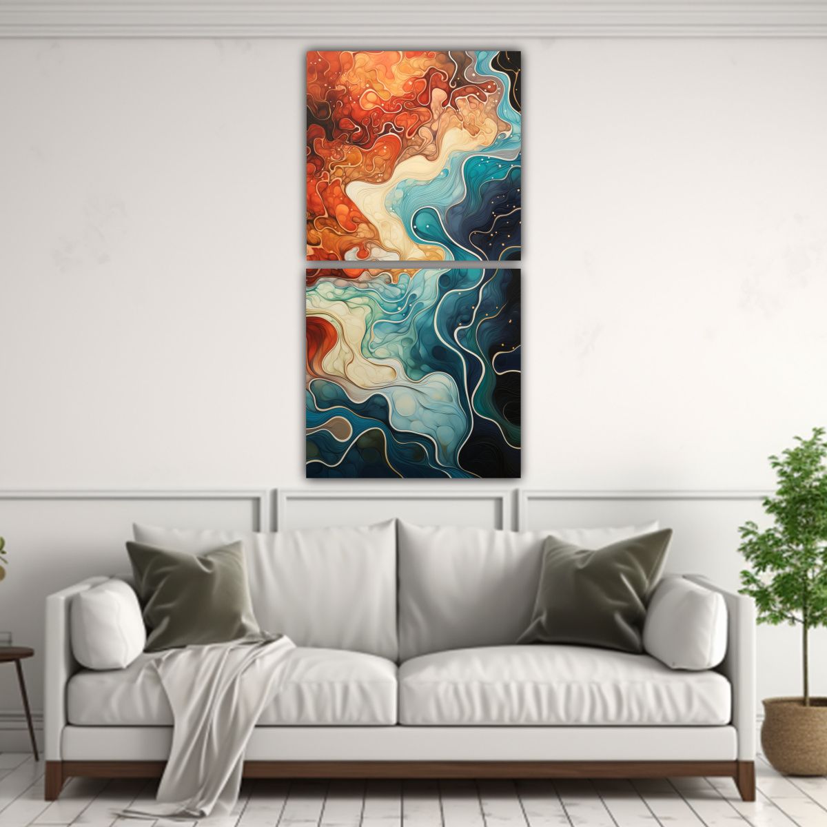 GENERICO - Cuadro Decorativo Moderno Con Flujo Rítmico De 80x160 Cm