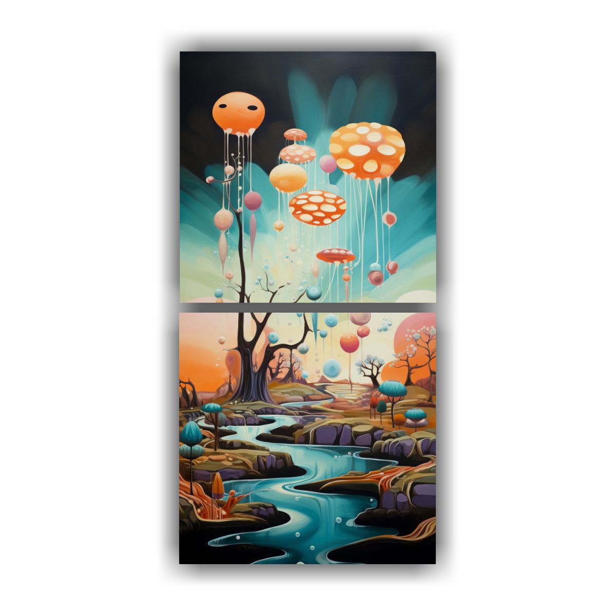 GENERICO - Cuadros De Tela Con Armonía De Paisajes 70x140 Cm