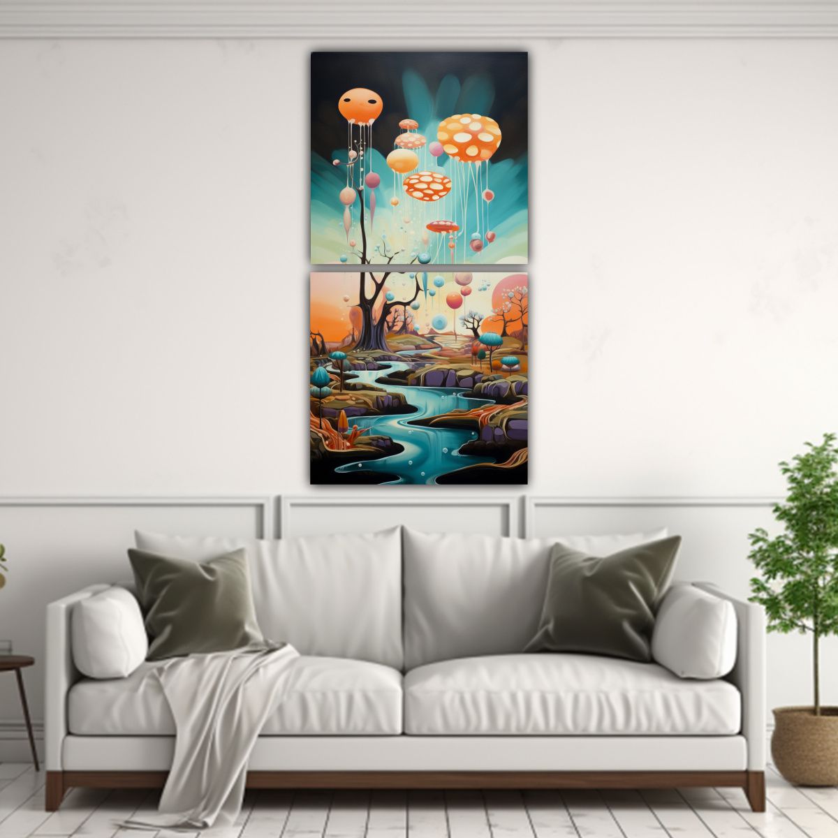 GENERICO - Cuadros De Tela Con Armonía De Paisajes 70x140 Cm