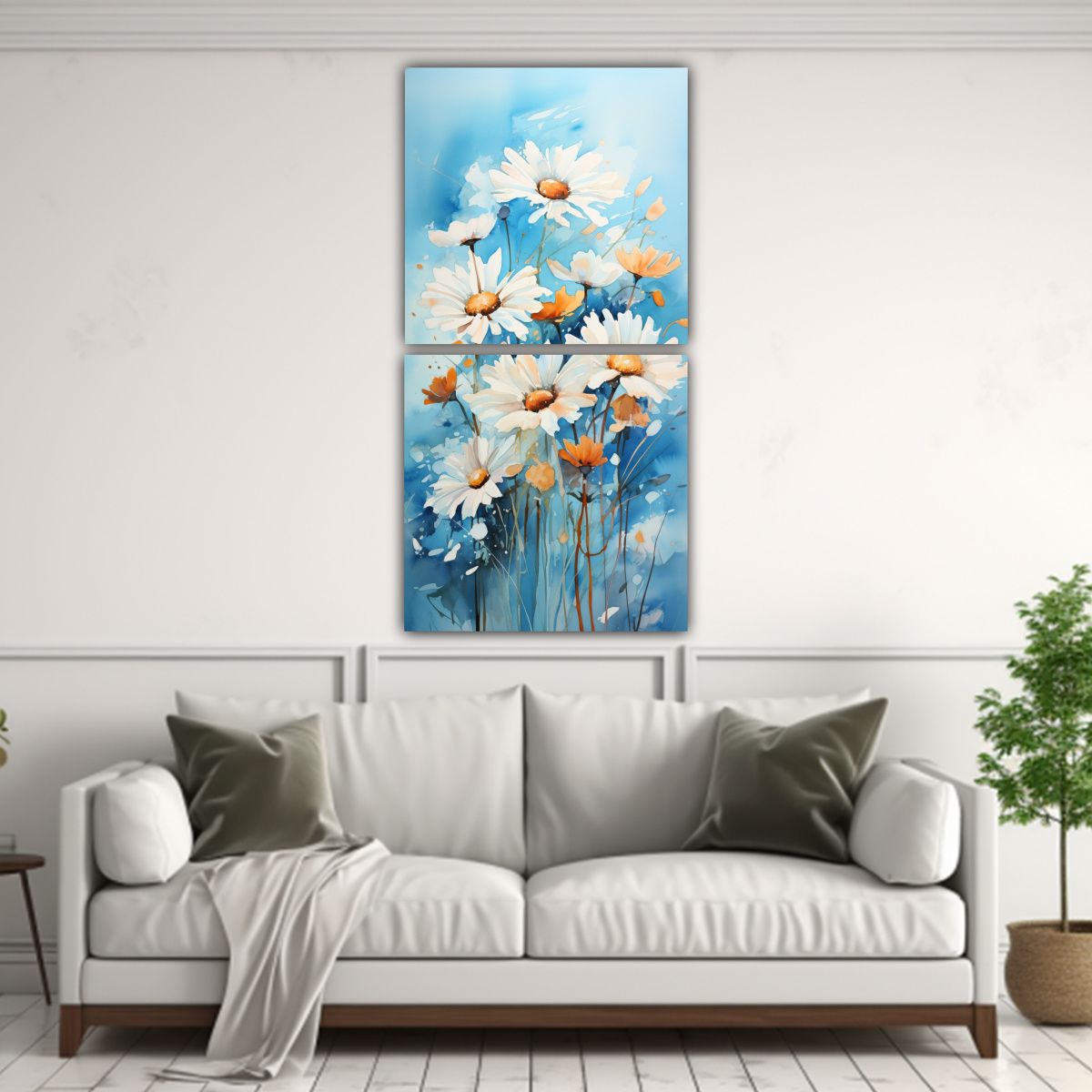 GENERICO - Dos Composiciones Abstractas De Belleza Con 80x160 Cm