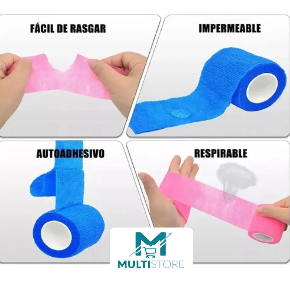 GENERICO - Pack X12 Venda Coban Cinta Para Vendaje Deportes 75mm X450cm Fucsia