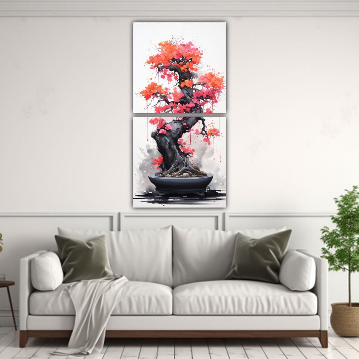 GENERICO - Dos Composiciones Calidos Época A Fuchsia Bonsai 70x140 Cm