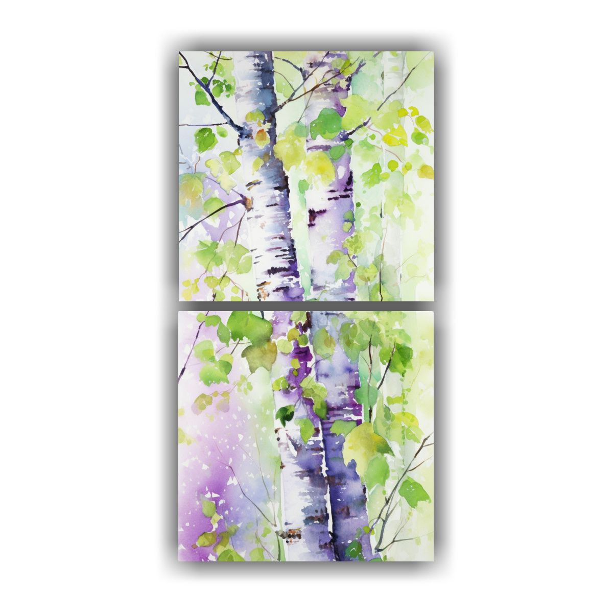 GENERICO - Conjunto 2 Cuadros Abstractos Colores Abedul 80x160 Cm