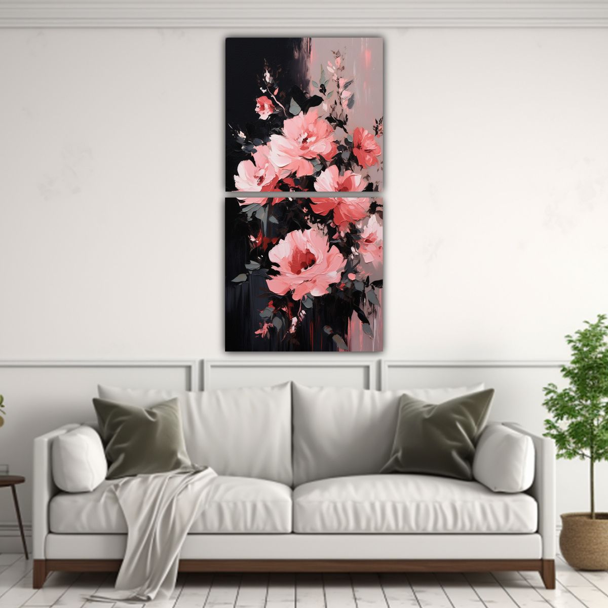 GENERICO - Pintura En Lienzo Conceptual Inspiración Flores 70x140 Cm