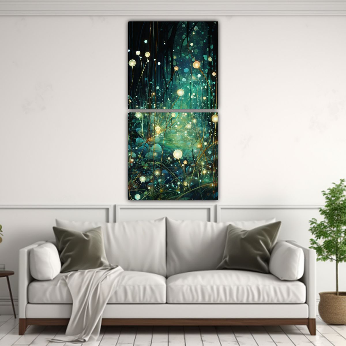 GENERICO - Pintura Abstracta Multicolor Dos Artes Moderno 70x140 Cm