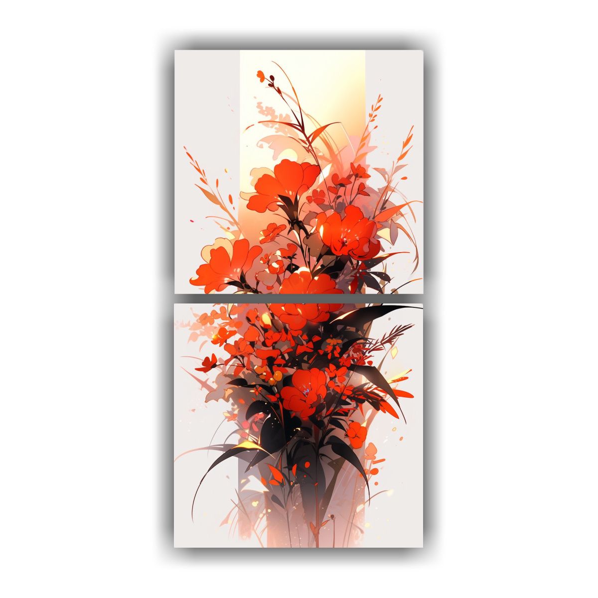 GENERICO - Dos Composiciones Acuarela Con Colores 70x140 Cm