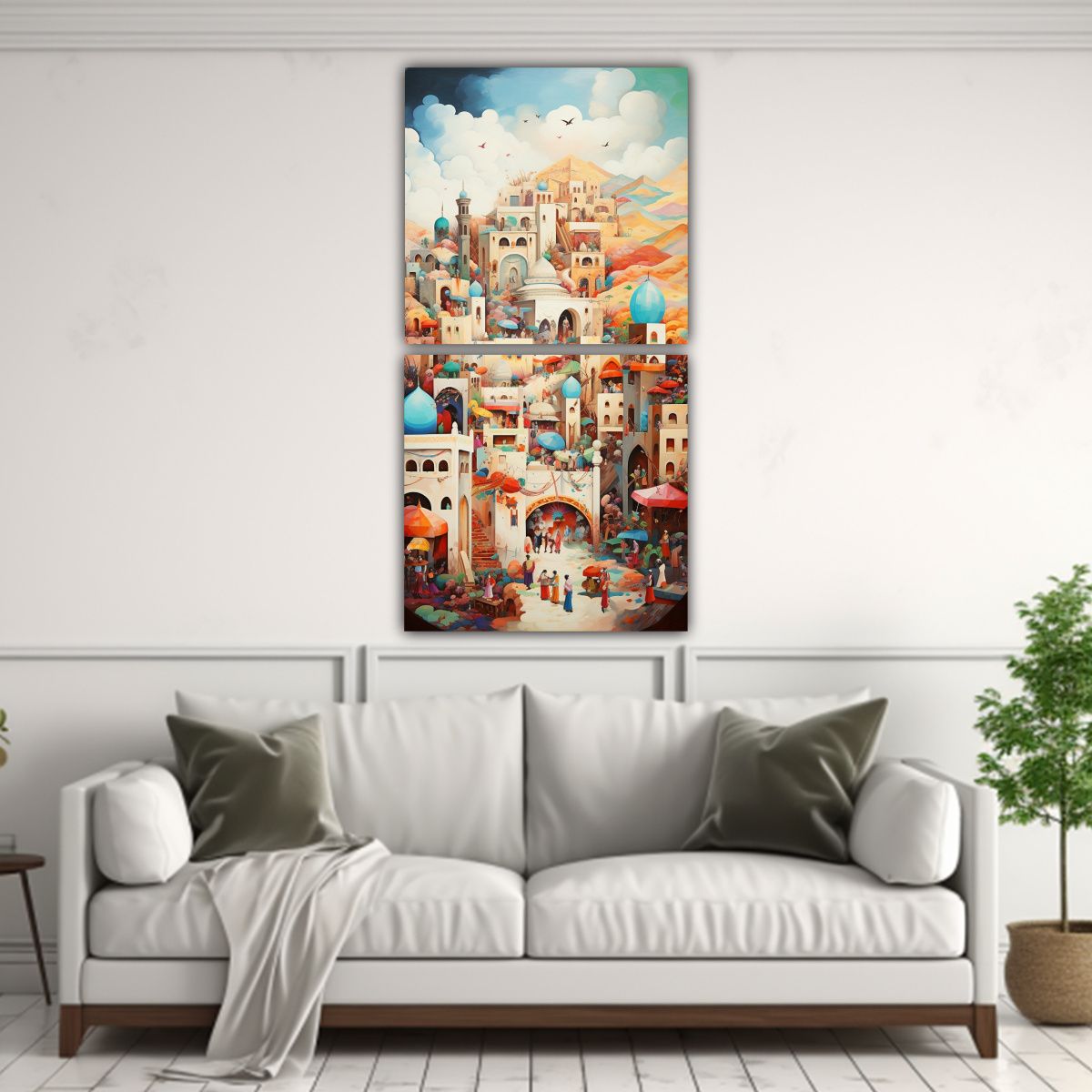 GENERICO - Pinturas Decorativas Del Dormitorio En Tonos 80x160 Cm