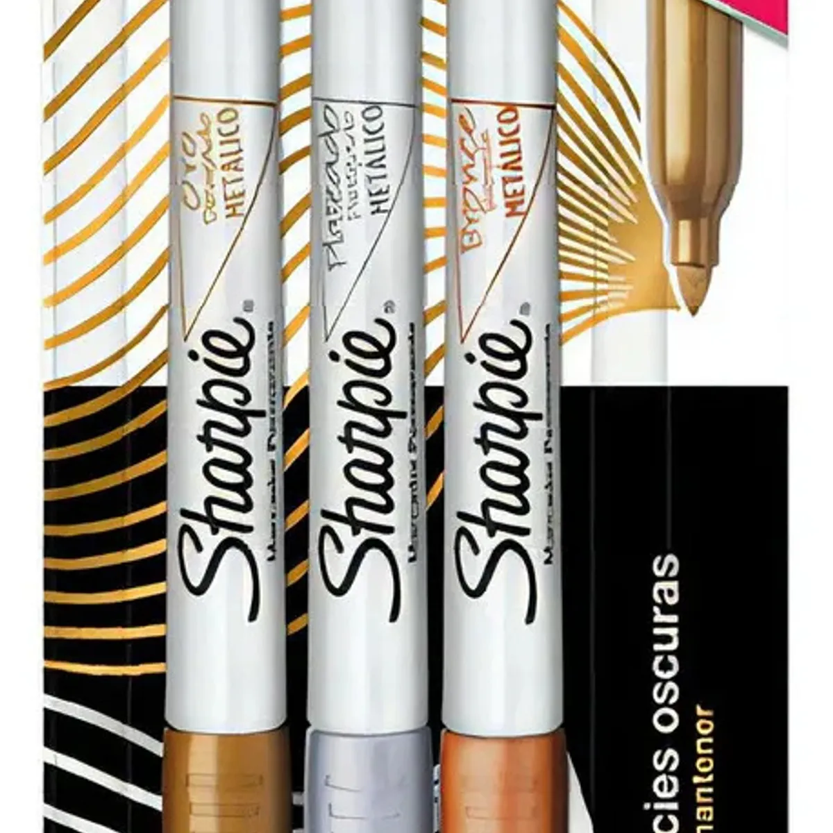 SHARPIE - Set 3 Marcadores Permanentes Sharpie Punta Fina Metálicos