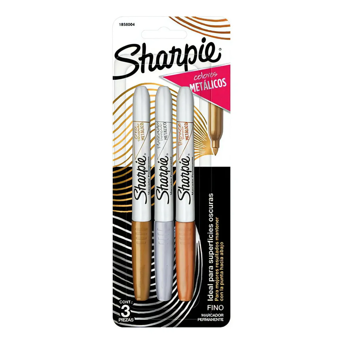 SHARPIE - Set 3 Marcadores Permanentes Sharpie Punta Fina Metálicos