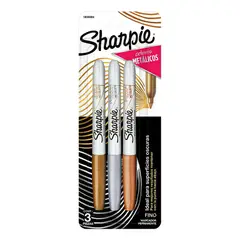 SHARPIE - Set 3 Marcadores Permanentes Punta Fina Metálicos