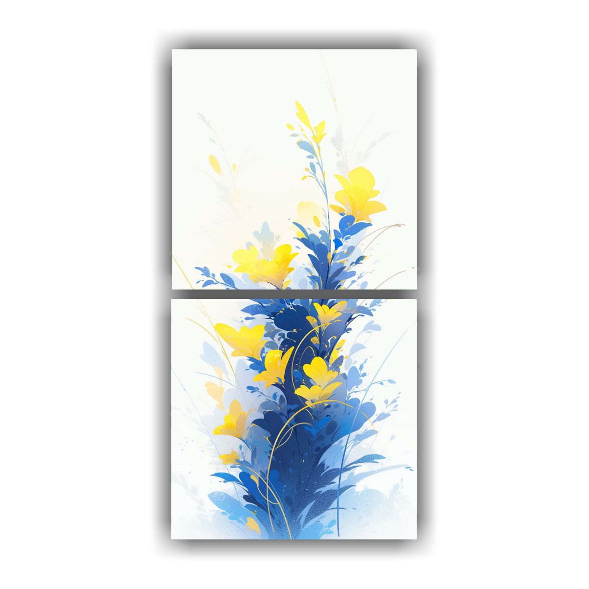 GENERICO - Pinturas Abstractas Exuberantes Amarillo Y Azul 80x160 Cm
