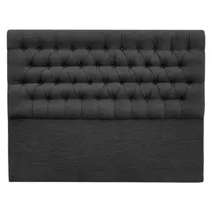 VINTAGE MOBEL - Respaldo de cama capitone full size Lino Gris Oscuro