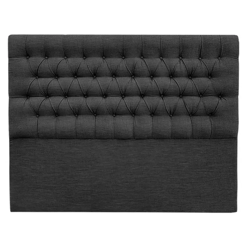 VINTAGE MOBEL - Respaldo de cama capitone King Lino Gris Oscuro 