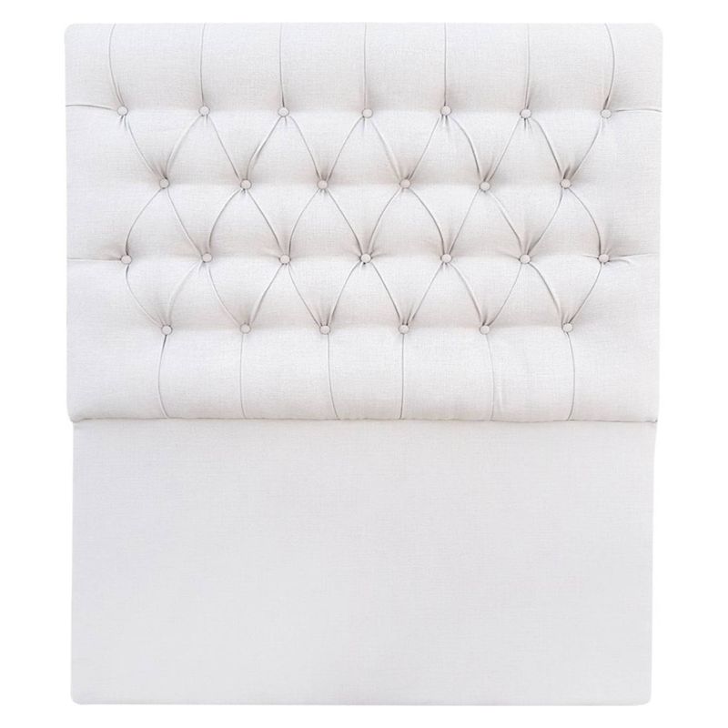 VINTAGE MOBEL - Respaldo de cama capitone 1 plaza Lino Marfil 