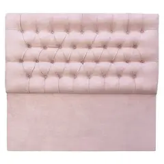 VINTAGE MOBEL - Respaldo de cama capitone 2 plazas Felpa Palo Rosa