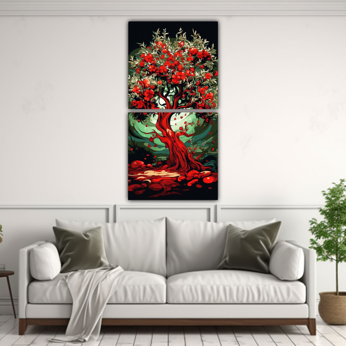 GENERICO - Lienzos De Tela Diseño único De Un Olivo En 80x160 Cm