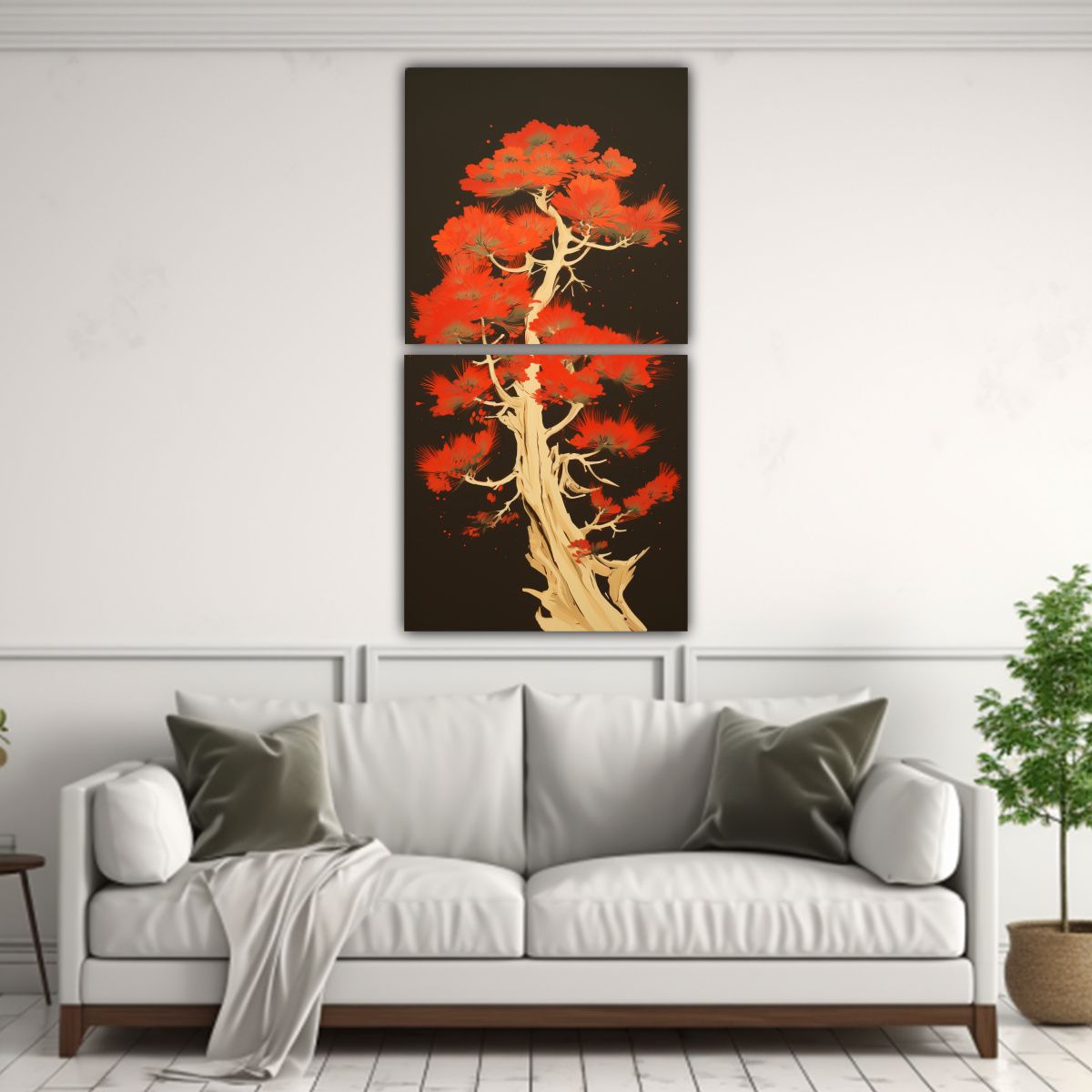 GENERICO - Pintura Juvenil Inspirada En Dos Cuadros Un Pino 80x160 Cm