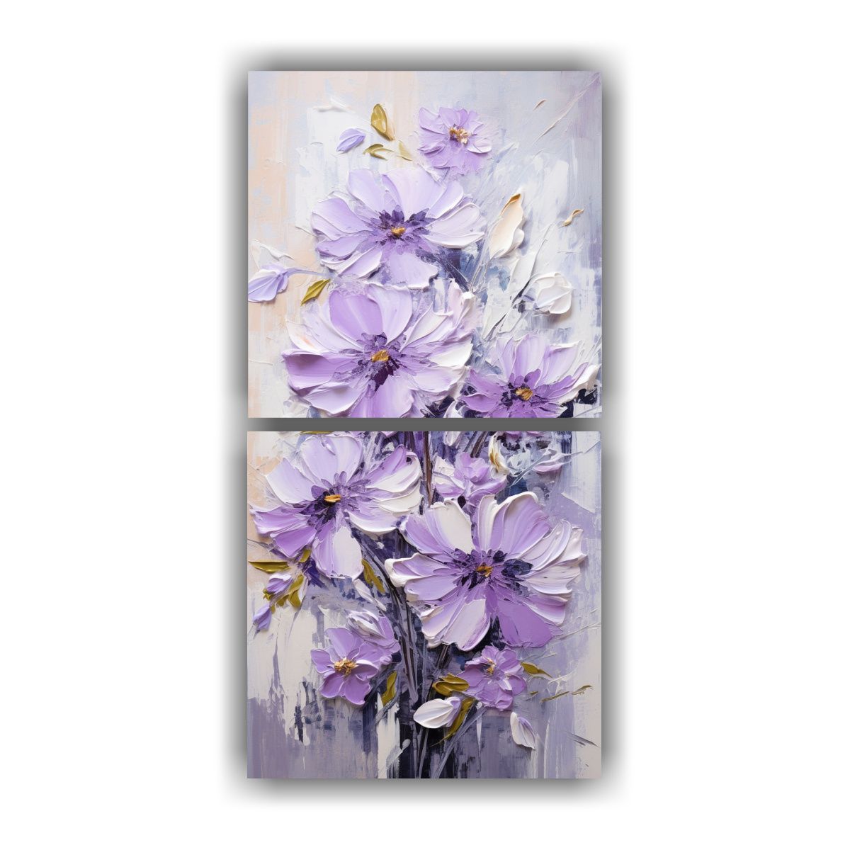 GENERICO - Cuadro Dibujo Época Flores Púrpura Y Blanco En 70x140 Cm