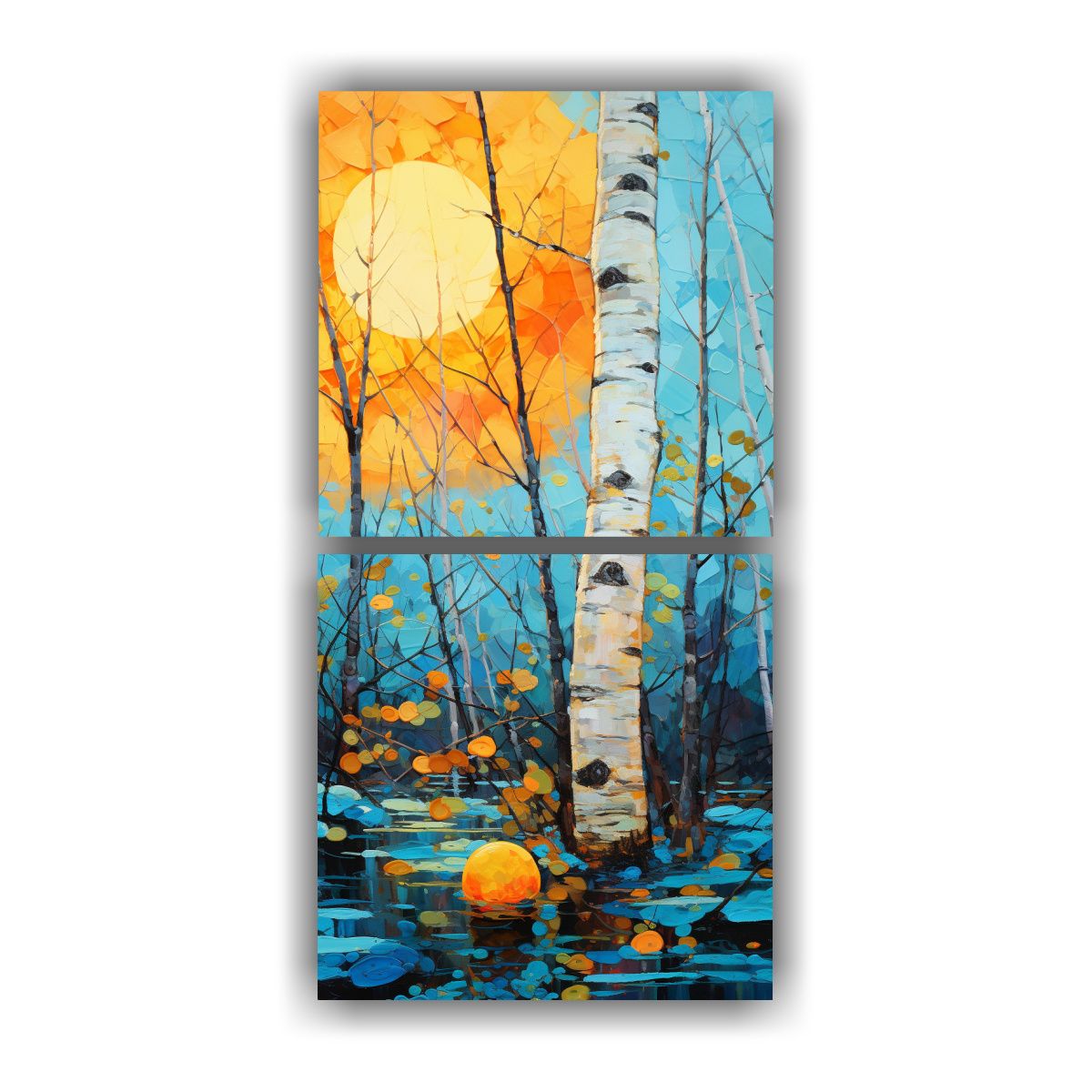 GENERICO - Pintura Abstracta De árbol Tembloroso De álamo 80x160 Cm