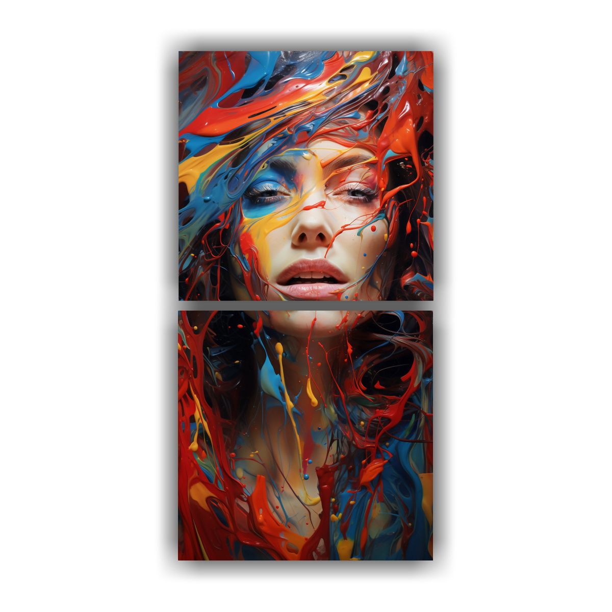 GENERICO - Cuadros Juveniles De Colores Fusionados 80x160 Cm