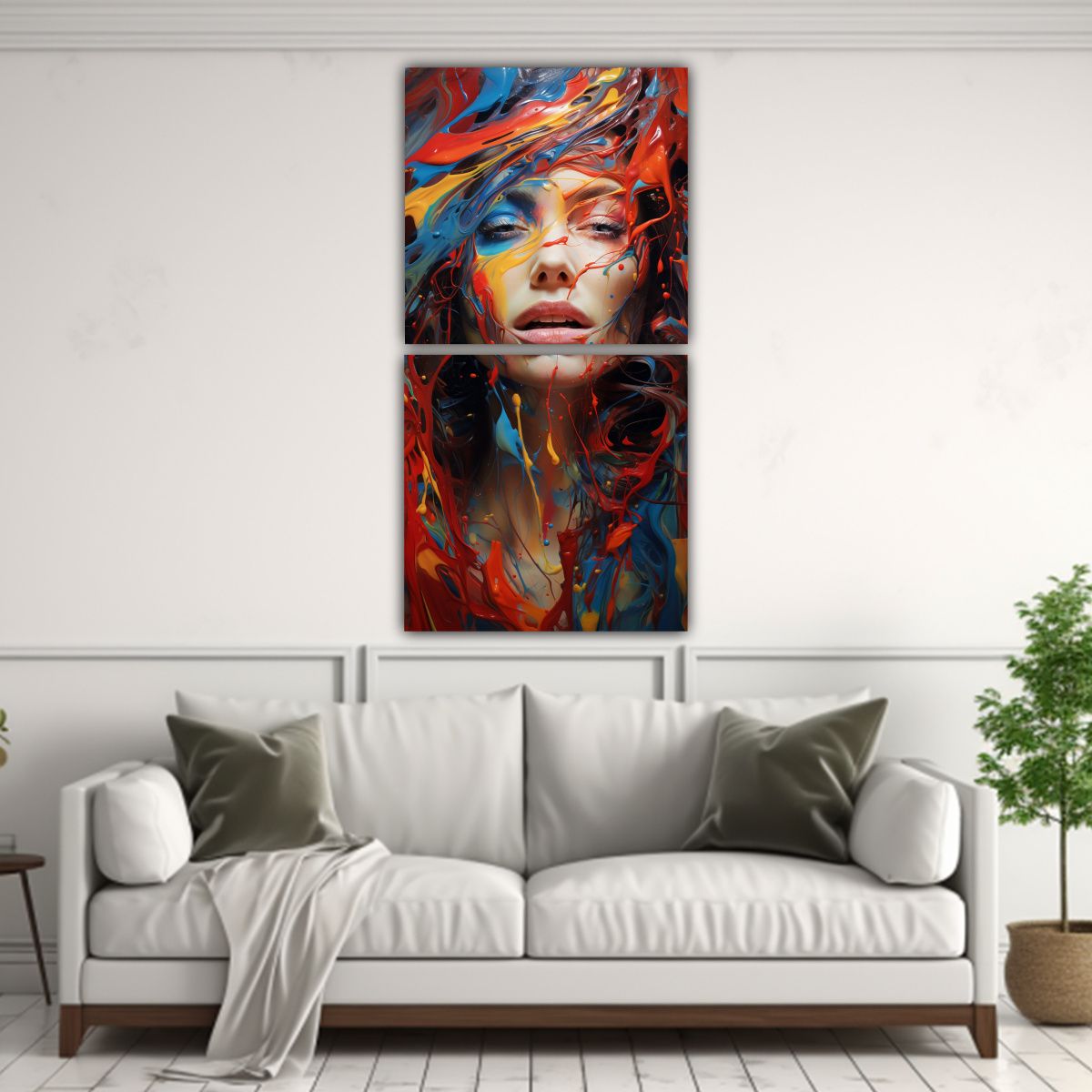 GENERICO - Cuadros Juveniles De Colores Fusionados 80x160 Cm