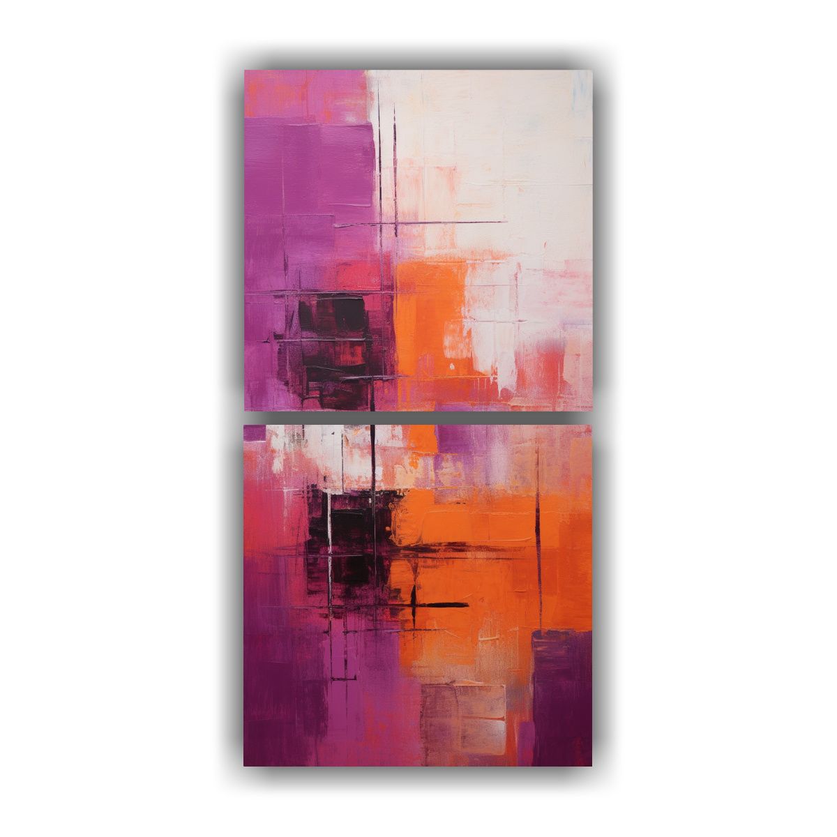 GENERICO - Pintura Abstracta Equilibrio Visual Noche Oscura 80x160 Cm