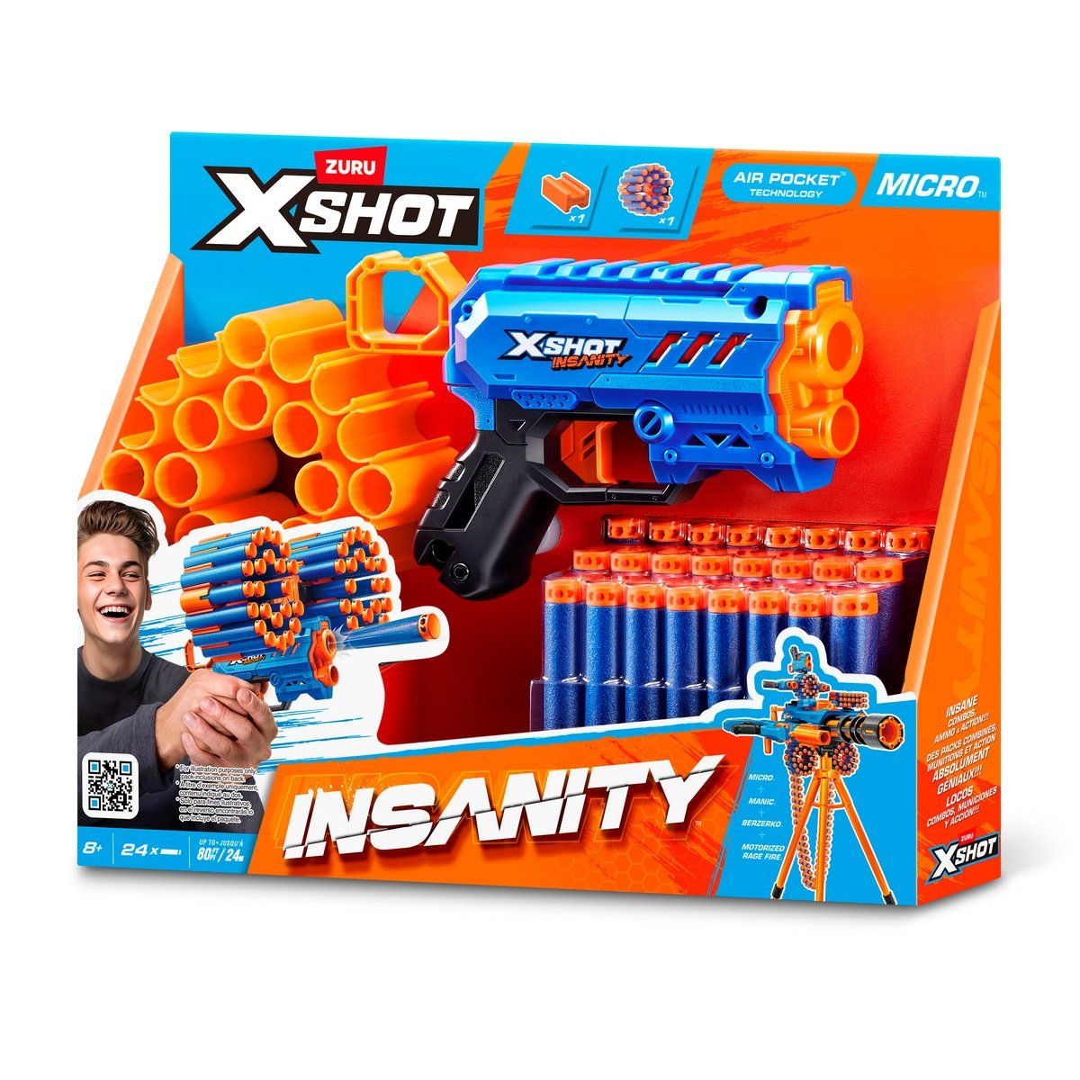 X-SHOT - Lanzador de dardos X SHOT Insanity Micro Blaster 24 dardos